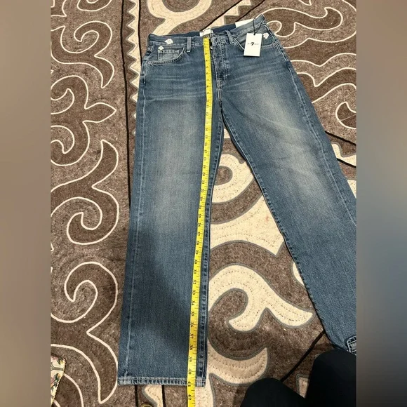 7 for All Mankind EASY STRAIGHT WITH EMBROIDERY IN SPRUCE RIGID